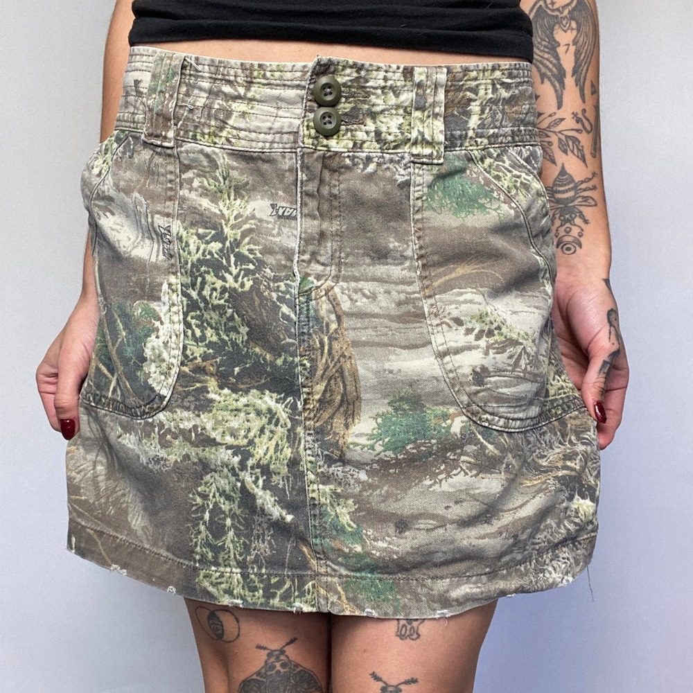 Realtree Girl Authentic Camo Mini Skirt Y2K Hunting Streetwear Western Cargo 6